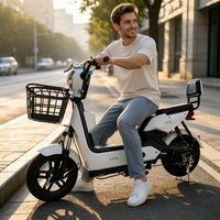 Vélo électrique adulte en gros directement de l'usine, vélo électrique urbain avec panier avant et siège arrière avec dossier