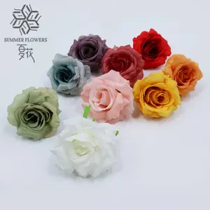 Tête de fleur en soie simulée chambre de mariage corsage fenêtre tir décoratif fleur blanche cadeau accessoires têtes de rose rouge