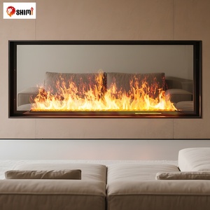 Cheminée électrique à flamme artificielle décorative moderne avec <span class=keywords><strong>insert</strong></span> en <span class=keywords><strong>bois</strong></span> pour le salon Effet de vapeur d'eau encastré à l'intérieur utilisé - Product Image 6