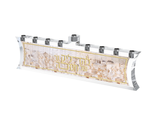 Ménorah de Hanouka personnalisée en Lucite, porte-bougie en acrylique transparent, design artistique doré, cadeau religieux juif - Product Image 3