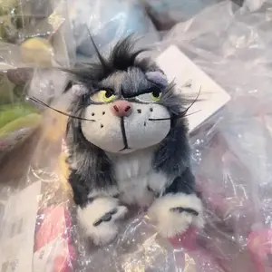 Boneka kucing Lucifer Jepang mainan mewah boneka kucing Lucifer tas boneka kain liontin dekorasi gantung dengan ekspresi lucu