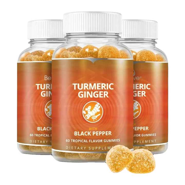 OEM Private Label Herbal Supplements Vegan Pectin Bulk Gummy Candy Adults Children Curcumin Turmeric Ginger Black Pepper