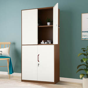 Gabinete moderno de almacenamiento de metal de 2 puertas, 4 estantes ajustables, armario archivador de acero barato con 4 estantes ajustables para uso en la cocina - Product Image 6