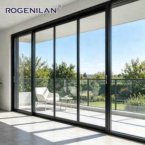 Porte coulissante en aluminium ROGENILAN résistante aux intempéries, insonorisée et coupe-vent, pour patio extérieur, maison moderne, cuisine - Product Image 1