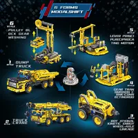 Guly 96002 Nouveau Véhicule de Construction Urbaine MOC 6-en-1, Véhicule de Transport Créatif, Kit de Modélisme de Difficulté Élevée, Ensembles de Blocs de Construction Cadeau