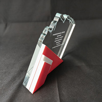 Neelpure 186690 – Trophée en cristal personnalisé avec silhouette de montagne découpée, texte sur mesure et illustration de marque pour la reconnaissance d'entreprise