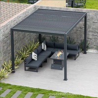 Pergola à lames orientables en alliage d'aluminium de luxe, style californien, électrique, imperméable, pour jardin extérieur, couleur personnalisée, revêtement en poudre