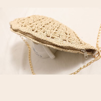 Sacs bandoulière vintage 2026 en paille tressée en forme de coquillage pour femmes, avec fermeture éclair, sangle unique, sacs à main tendance pour dames
