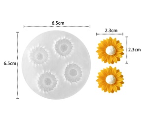 Molde de Silicona para Velas Aromáticas con Aroma a Girasol, Molde para Jabón Hecho a Mano con Forma de Flor de Margarita - Product Image 5