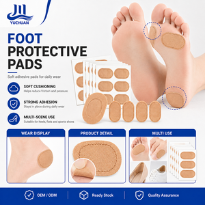 Protège-talons autocollants en coton à bords dentelés anti-frottement, <span class=keywords><strong>patch</strong></span> anti-ampoules, autocollant pour chaussures à talons hauts, usage quotidien, 6 pièces - Product Image 1