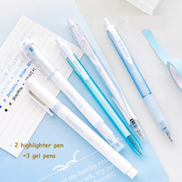 Stylos d'écriture ABS à la mode, joli stylo à encre noire Simple, 0.38mm 0.5mm, pour fournitures de papeterie, 5 pièces/lot