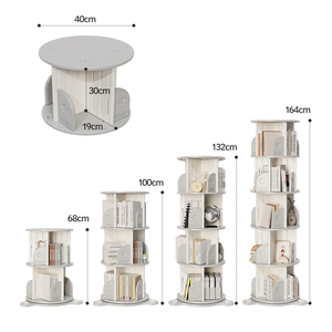 Sicurezza a forte aspirazione da libreria da tavolo girevole da tavolo da soggiorno con mobili rotondi Organizer rotanti per librerie - Product Image 6