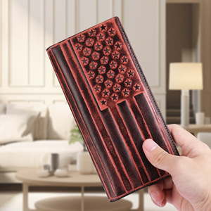 Men's <b>Long</b> <b>Wallet</b> Dark Brown Black Genuine Leather RFID Protection Multi-Card Slot Vertical Everyday Use - Product Image 4
