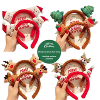 Bandeau en peluche de renne de Noël mignon pour bandeau unisexe pour enfants accessoire de cheveux du nouvel an et chapeaux de vacances en épingle à cheveux