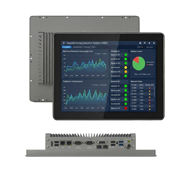Factory Custom Industrial Panel Pc 15 Inch Touch Screen Monitor Dual LAN 2 COM 9-36V Input Fanless Industrial Embedded Panel PC