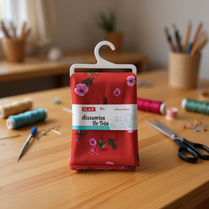 Ilan Fabric Accessory 100cmx150cm <b>Red</b> Floral Print Sewing Craft <b>Material</b> - Product Image 2