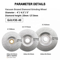 Disque de meulage diamanté brasé sous vide 105/115/125 mm, disque de coupe abrasif pour marbre, granit, fer, acier sur meuleuse d'angle