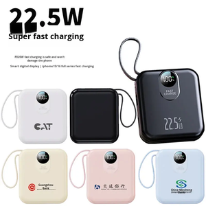 อุปกรณ์เสริมโทรศัพท์มือถือขายส่ง OEM โลโก้สั่งทำ <span class=keywords><strong>แบ</strong></span><span class=keywords><strong>ต</strong></span>เตอรี่สำรอง<span class=keywords><strong>แบ</strong></span>บบาง พกพาสะดวก ความจุ 10000mah 20000mah กำลังไฟ 22.5w - Product Image 2