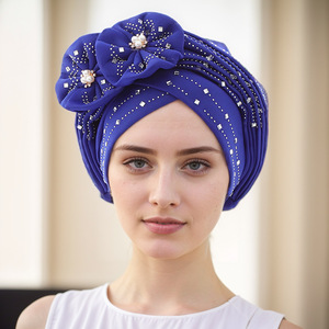 ホットセール 女性用 アフリカ ゲレ ターバン ヒジャブ 帽子 アソオケ ヘッドタイ 無地 ポリエステル製 ソフト 四季対応 ムスリム ヘッドスカーフ - Product Image 1