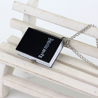 Vente en gros japonais Death Note Montre de poche pour hommes Noir Forme carrée Quartz Moderne Style Antique Vente à chaud