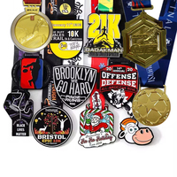 Médailles de sport 3D personnalisées OEM Karaté métal doré émaillé Judo Jiu Jitsu Football Taekwondo Marathon Danse Cyclisme Vêtements UV Souvenir