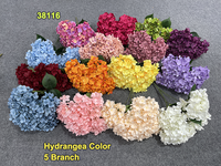 Bon prix, plusieurs couleurs, faible MOQ, vente en gros de fleurs artificielles, bouquet d'hortensias pour la décoration de mariage