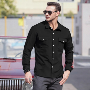 Camicie casual da <span class=keywords><strong>uomo</strong></span> ODM personalizzate, tinta unita, in lino, con tasca grande, stile europeo e americano, <span class=keywords><strong>taglie</strong></span> forti, <span class=keywords><strong>abbigliamento</strong></span> maschile. - Product Image 3