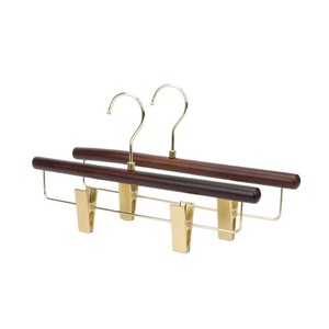 Black walnut wood solid wood clothes hanger/trouser hanger/clothing store/home use trouser <b>clip</b>/clothes hanger/wooden non-slip - Product Image 5