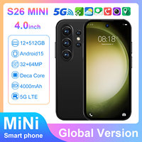 S26 Mini Ultra, Teléfono Inteligente 5G Desbloqueado con Certificación FCC y CE, Pantalla LED de 4 Pulgadas y 90Hz, Deca Core, 1TB, Cámara IA de 108MP, Batería de 4000mAh, Face ID