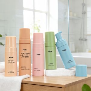 Flacone Vuoto Personalizzato da 100ml 120ml 150ml 200ml per Detergente Sapone in Schiuma con Erogatore a Pompa in <span class=keywords><strong>Plastica</strong></span> PET Verde Rosa Opaco per Cosmetici - Product Image 3