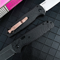 Couteau de poche pliant à manche en fibre de carbone BM 4300, couteau de survie EDC de haute qualité, lame en acier D2, couteau de chasse et de camping en plein air