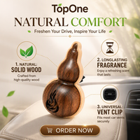 Échantillon Gratuit Désodorisant Auto Bois Massif Naturel Forme Calebasse Clip Aération Diffuseur Longue Durée Éco
