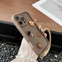 Coque de téléphone DIY mignonne avec autocollants pour iPhone 16 15 18 Pro Max 14 13 12 11, couleur bonbon, givrée, antichoc, protection arrière pour mobile