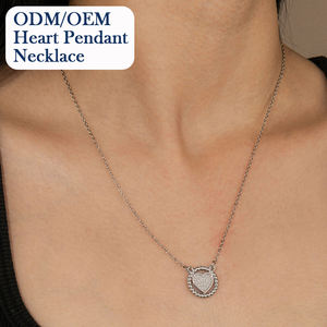 Collier pendentif en forme de cœur en acier inoxydable 304 de haute qualité, tendance pour femmes, plaqué or/argent, personnalisable OEM ODM, bijoux romantiques - Product Image 1