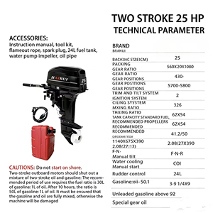Moteur à essence 2 temps 25 CV économique, refroidi par eau, avec démarrage manuel pour bateau à rames - Product Image 3