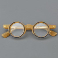 Monture de lunettes vintage ronde en acétate, style tendance, en stock, vente en gros 2293
