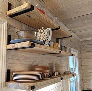 Estante de pared de cocina de madera contrachapada <span class=keywords><strong>minimalista</strong></span> en forma de U, diseño de revestimiento en polvo, características extraídas, soporte de estante de exhibición - Product Image 6