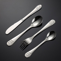 Ensemble de couverts en acier inoxydable 304 en forme d'ours, finition miroir, fourchette, couteau, cuillère, ensemble de quatre pièces moderne minimaliste pour enfants, cadeau