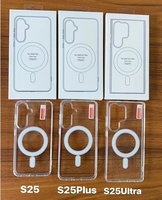 Coque de téléphone portable transparente antichoc avec charge magnétique sans fil pour Samsung S26 Ultra S25 S24 S23 avec emballage de vente au détail