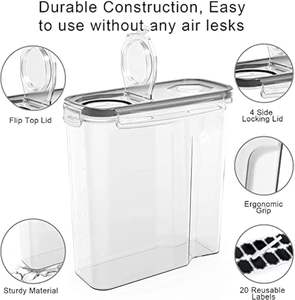 Ensemble de boîtes de rangement hermétiques transparentes pour cuisine, réfrigérateur, garde-manger, riz, céréales, œufs, en plastique, avec couvercle - Product Image 4