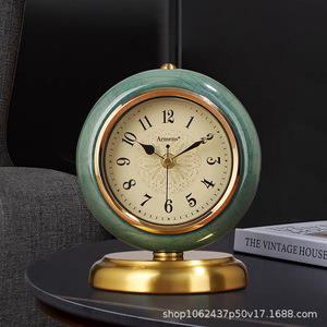 Armen's <b>Table</b> <b>Clock</b> Ceramic Circular Home Decoration Antique Style <b>Clock</b> - Product Image 2