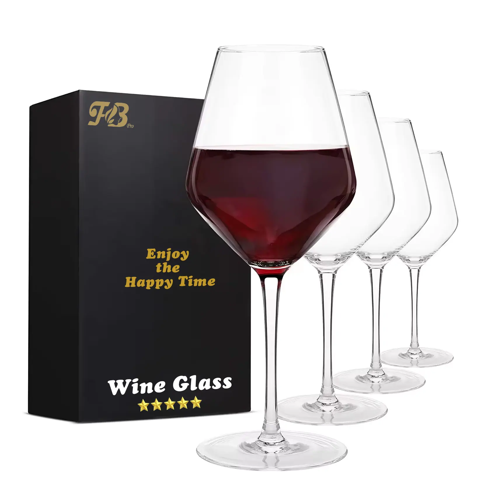उपहार के रूप में लाल सफेद कैबरनेट वाइन पीने के लिए स्टेम के साथ कस्टम वैयक्तिकृत लोगो लक्जरी रेट्रो क्लियर क्रिस्टल वाइन ग्लास