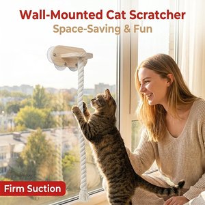 Árbol para gatos de madera maciza de 2 niveles, estilo minimalista, rascador para gatos de interior con escalera de cuerda y plataforma de salto para gatos grandes - Product Image 4