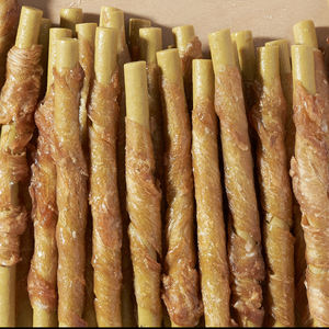 Rotolo di pollo avvolto in pelle di mucca, snack masticabile a lunga durata per la salute dentale e il sollievo dal noio, snack naturali per cani - Product Image 1