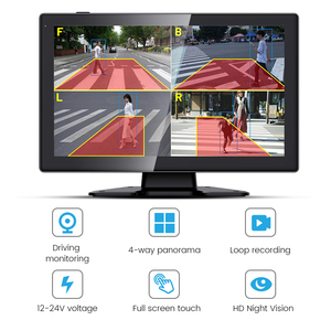 Sistema de Cámara BSD de 4 Canales con Pantalla Táctil de 10.16 Pulgadas, Detección de Peatones y Alarma Externa para Camiones y Autobuses, Monitoreo de Punto Ciego - Product Image 4