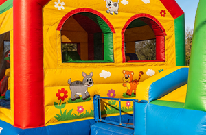 Château gonflable personnalisé avec toboggan, structure <span class=keywords><strong>de</strong></span> saut pour enfants en PVC commercial, logo personnalisé pour <span class=keywords><strong>location</strong></span> <span class=keywords><strong>de</strong></span> fête en parc - Product Image 3