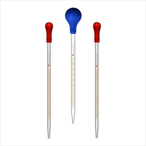 Pipeta Graduada de Vidrio Transparente, Bureta de 0.5ml, 1ml, 2ml, 3ml, 5ml, 10ml, Pipeta de Transferencia de Vidrio con Cabeza de Bulbo de Goma - Product Image 4