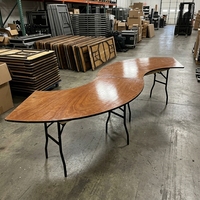 Table pliante en bois en forme de S, modulaire, pour banquet, mariage, événement de restauration