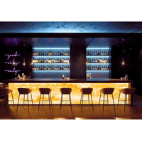 Comptoir de bar de villa personnalisé luxueux comptoirs de café de cuisine d'hôtel en pierre naturelle