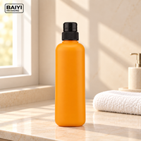 Bouteille orange de 700 ml, emballage pour soins personnels, forme moderne, bouteille à pompe en PE, épaisseur personnalisée, étiquetage pour gel douche